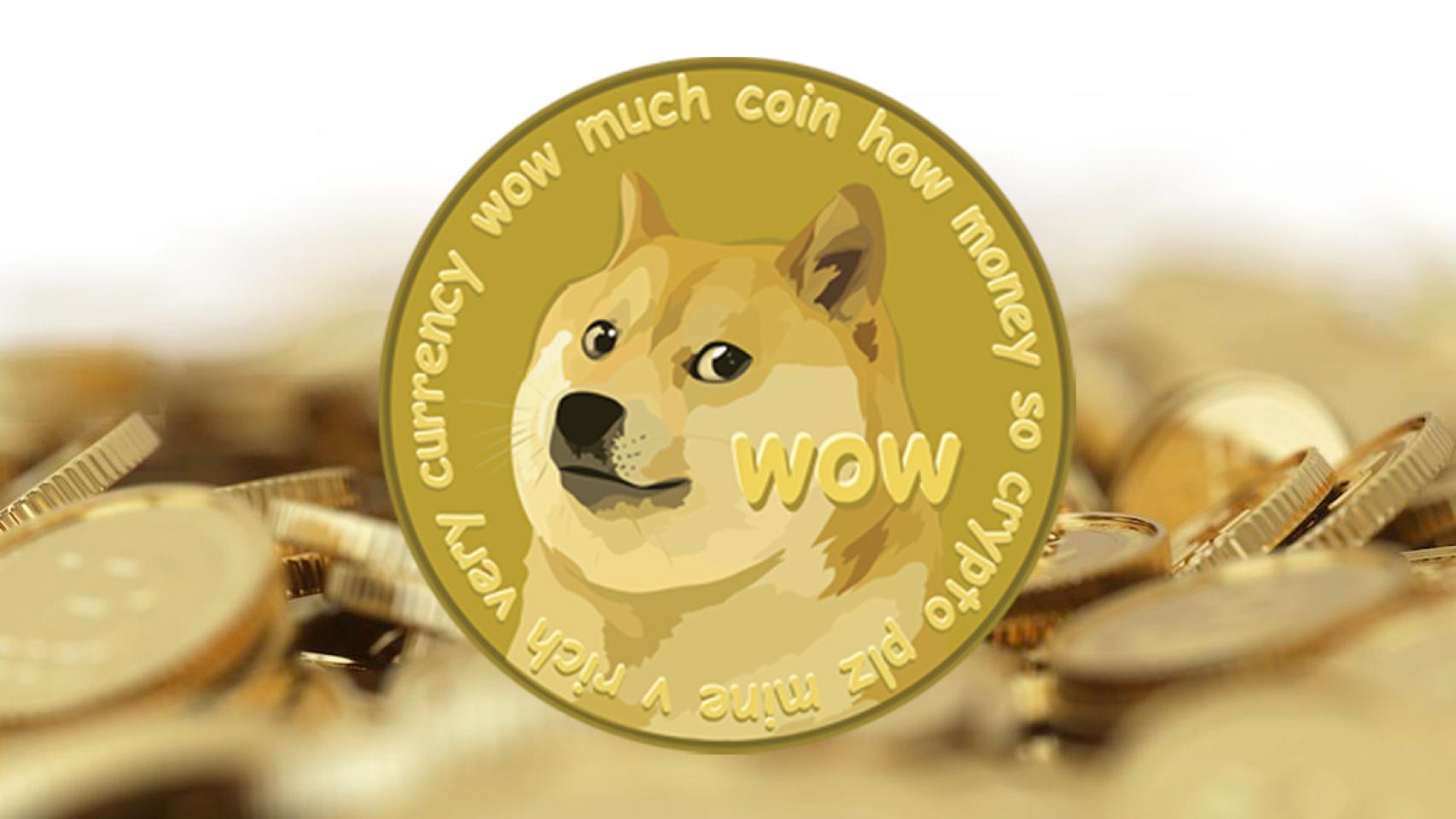 Una representación física paródica del dogecoin.
