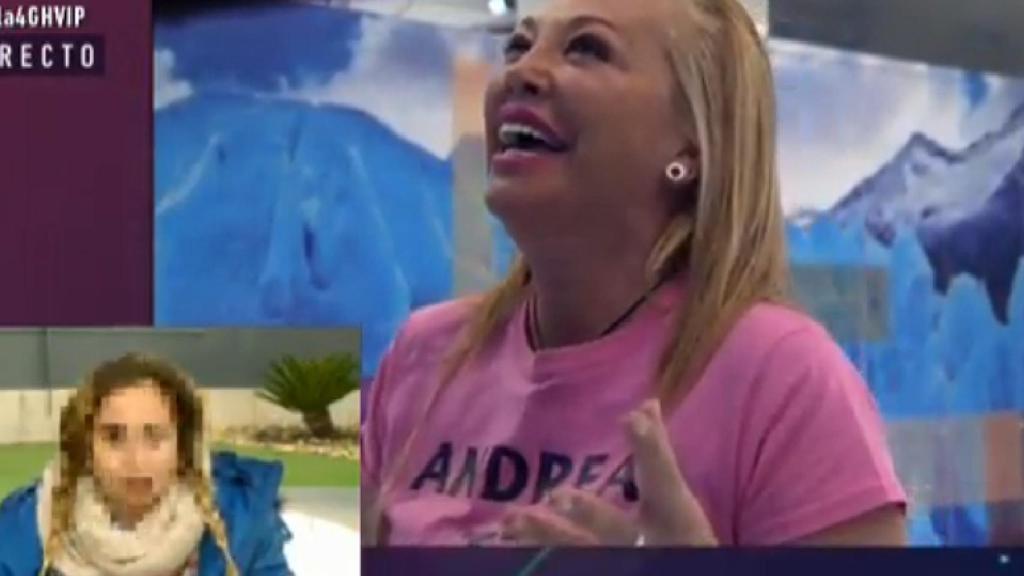 Andreíta saluda a su madre Belén Esteban en 'GH VIP'