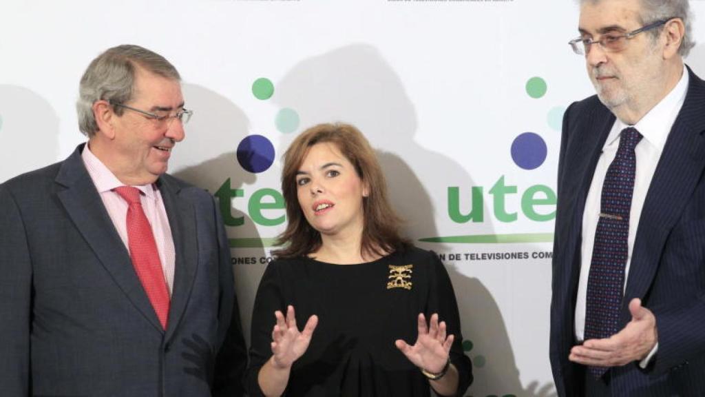 Alejandro Echevarría, Soraya Sáenz de Santamaría y José Manuel Lara (UTECA)