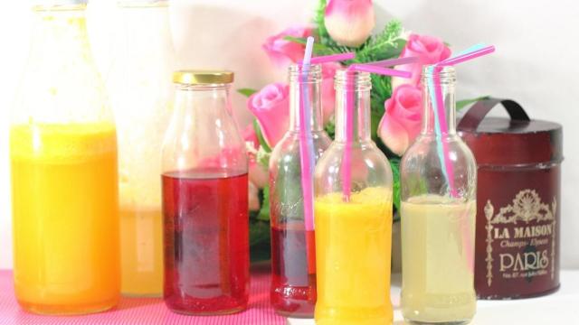 Refrescos caseros con burbujas