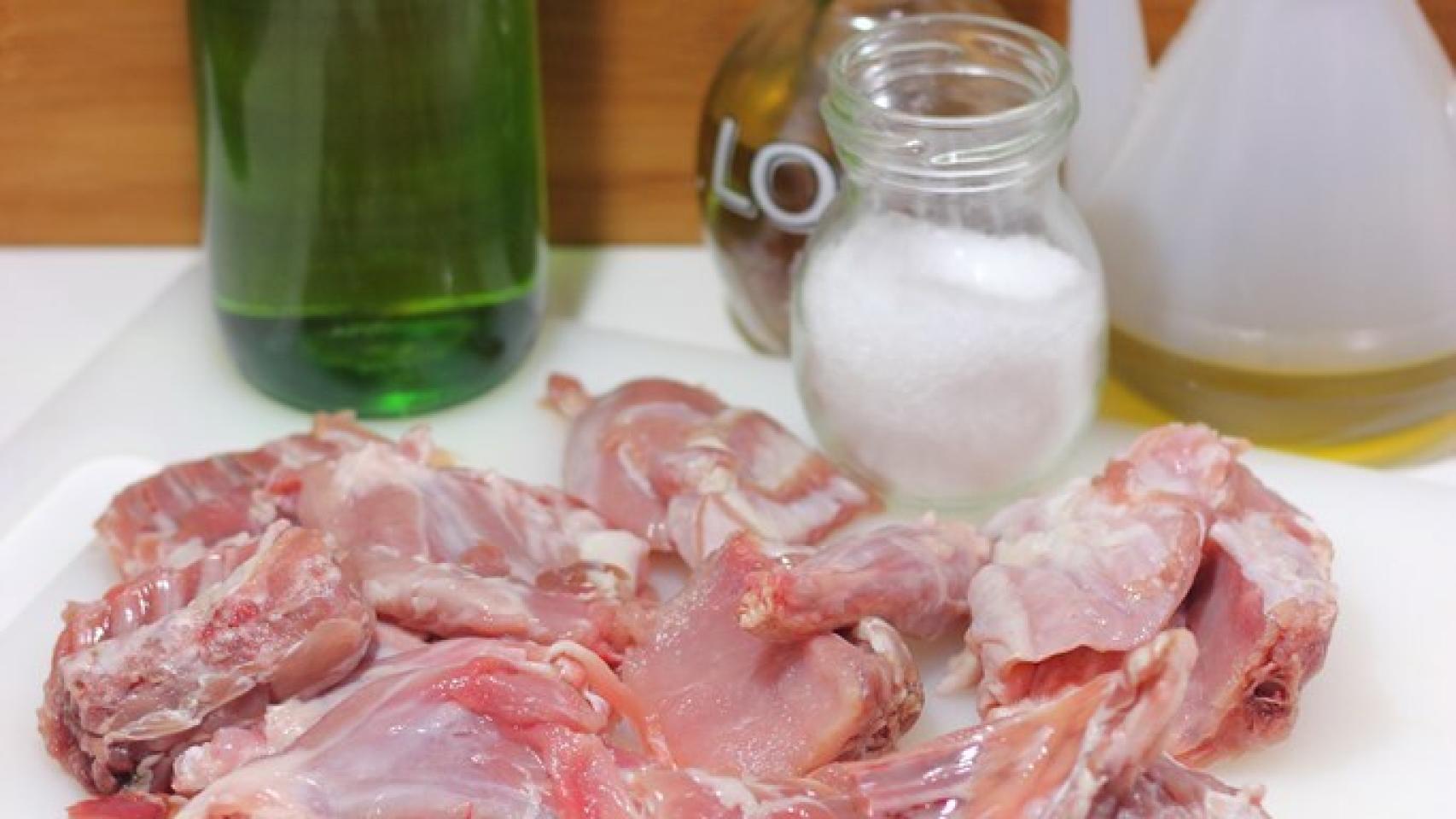 Conejo frito al ajillo Ingredientes