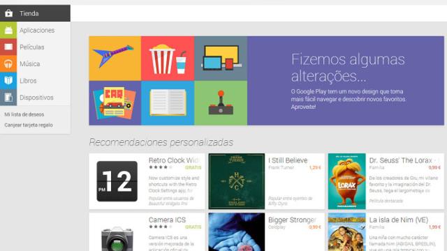 Rediseño total de la versión web de Google Play