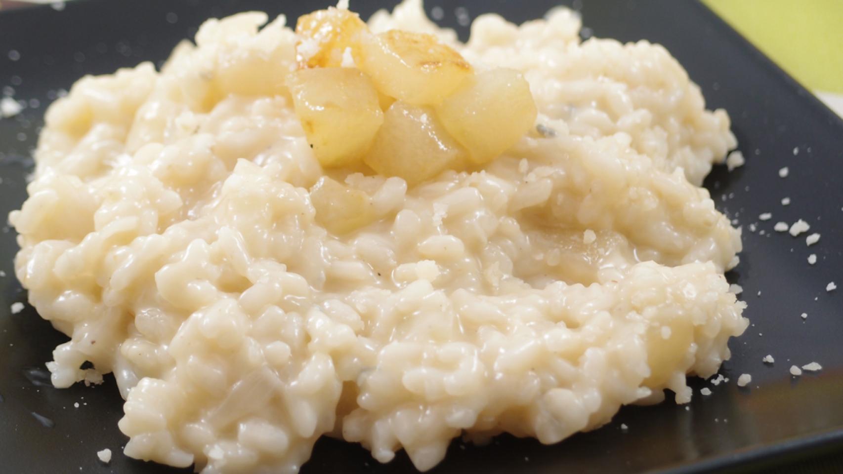 risotto de pera y gorgonzola