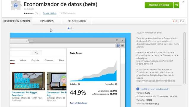 La extensión oficial de Google para ahorrar datos en Chrome llega al escritorio