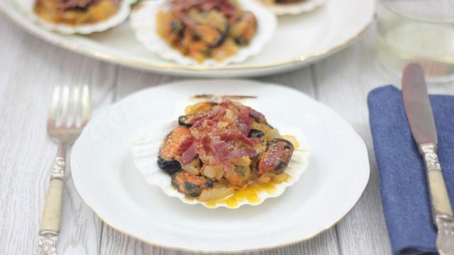 Mejillones en salsa de vieira