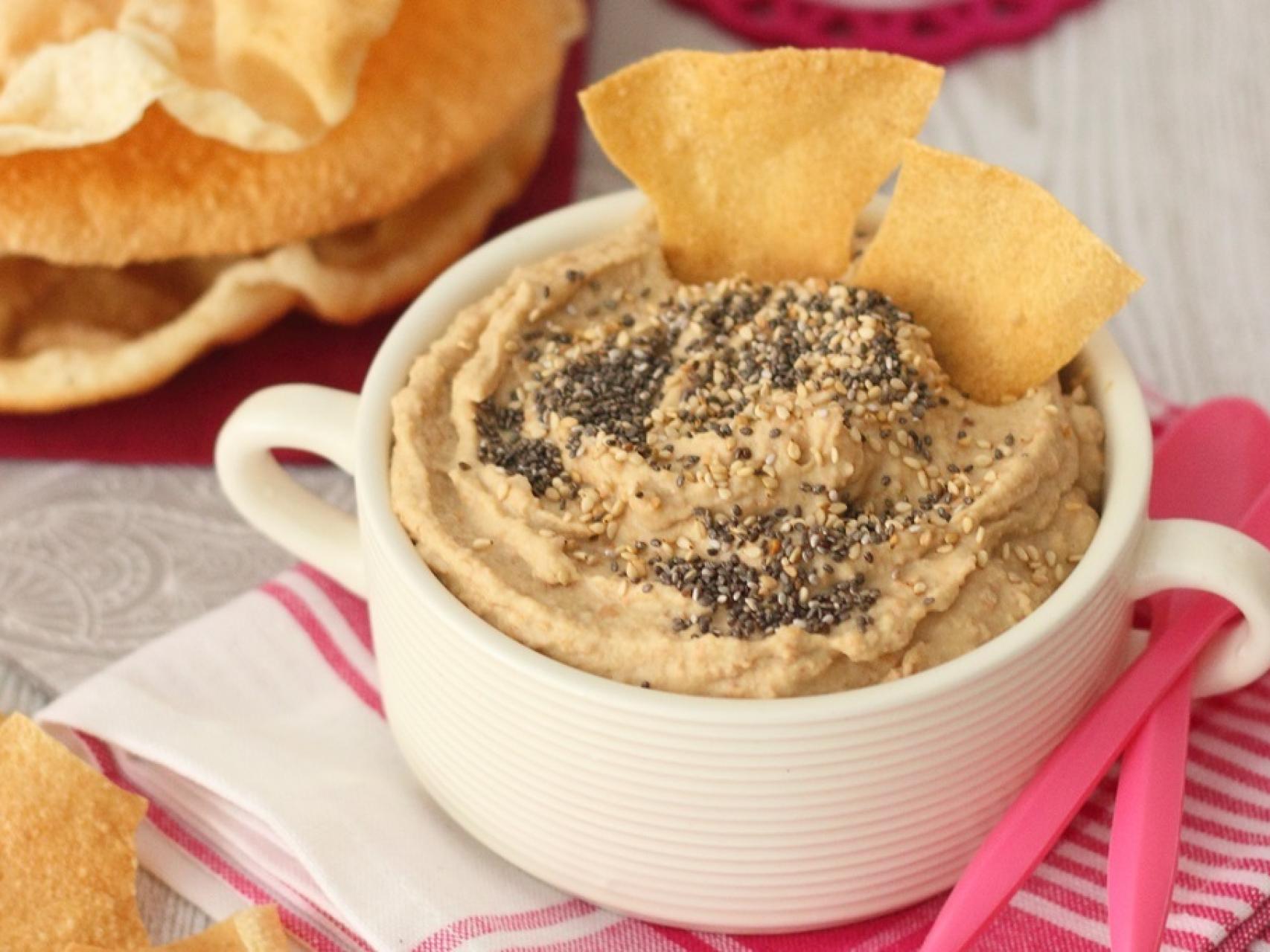 Hummus de lentejas con papadums