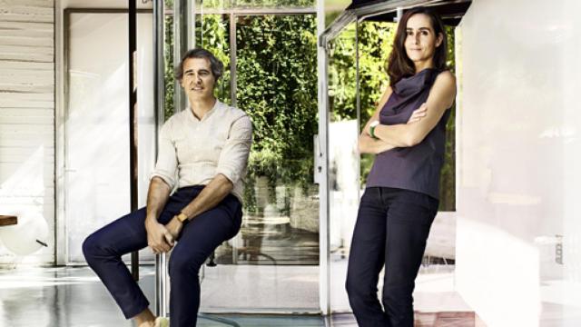 José Selgas y Lucía Cano en su estudio madrileño