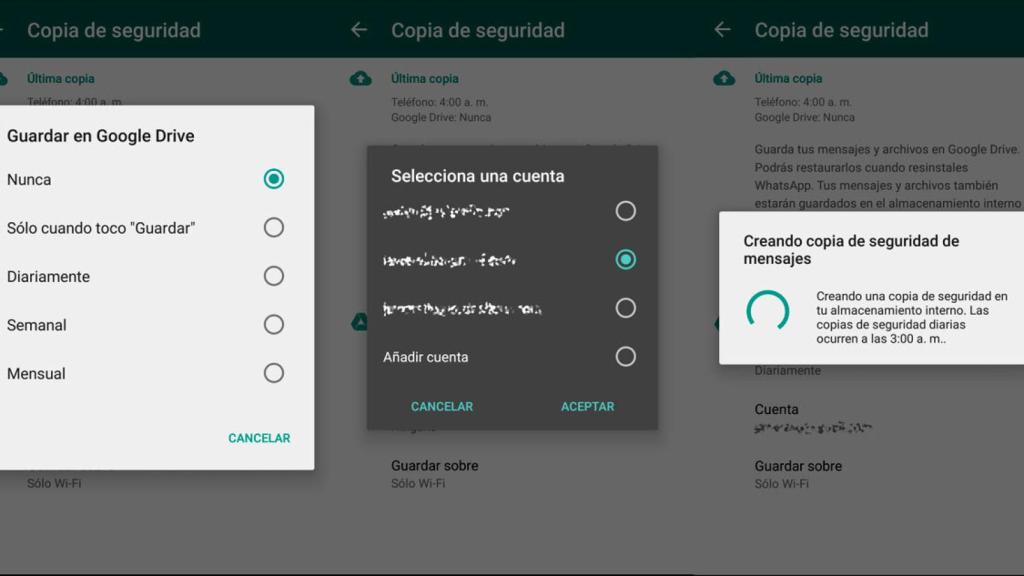 Copia de seguridad de WhatsApp
