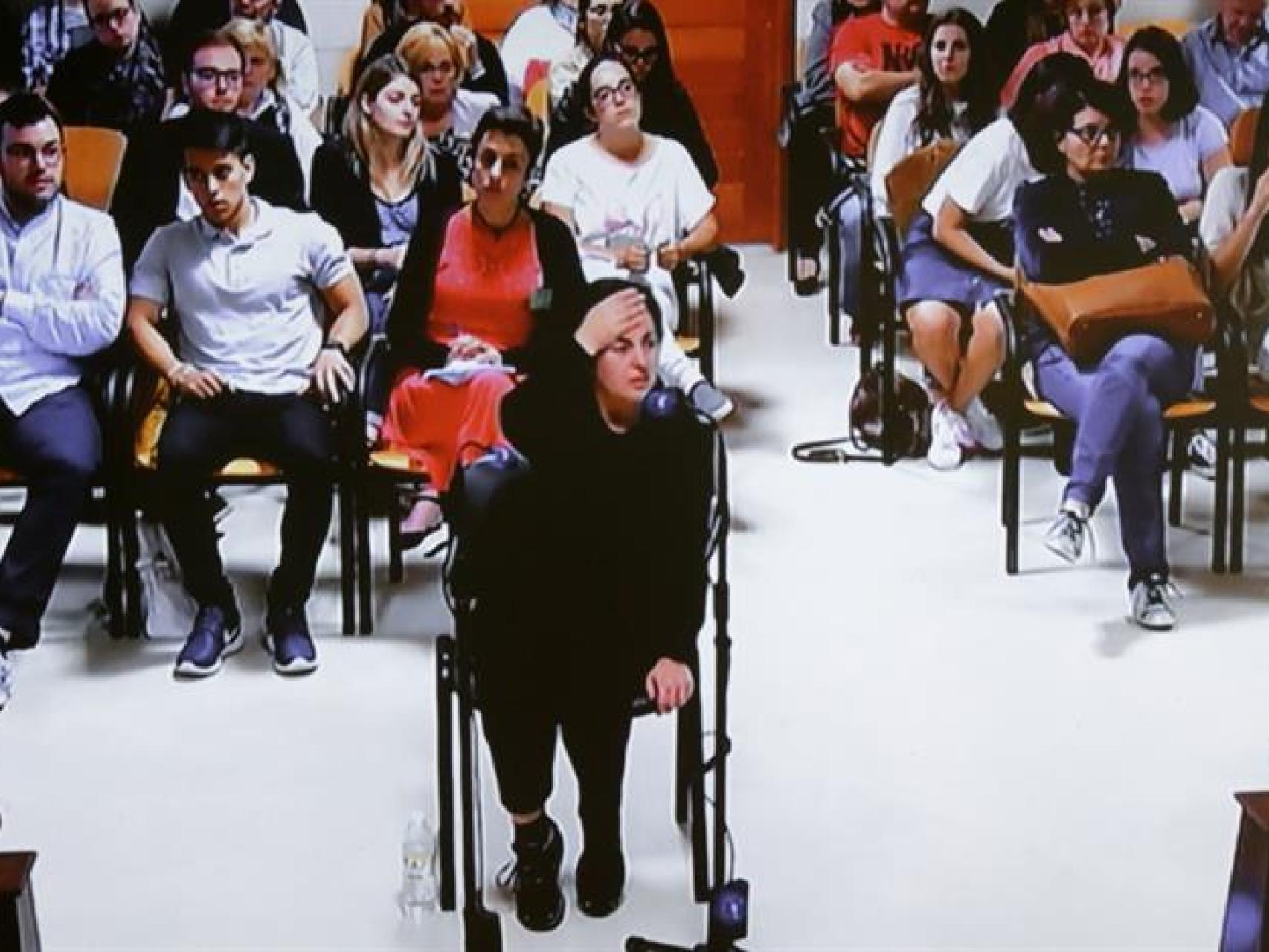 Rosario Porto, en un momento de la declaración.