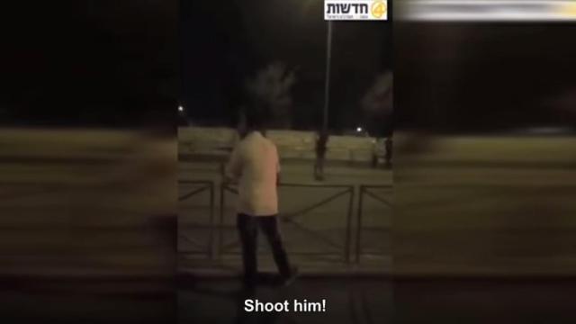 Escena del vídeo en el momento de la persecución al palestino