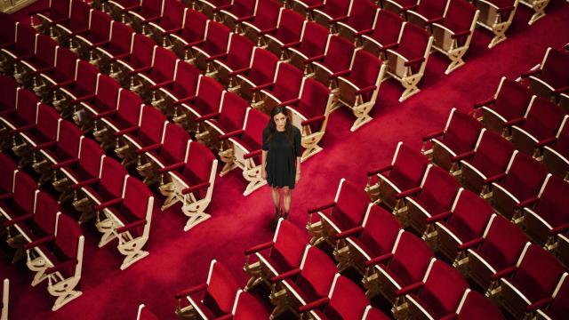 María Hervás, en una de las piezas, en el Teatro María Guerrero