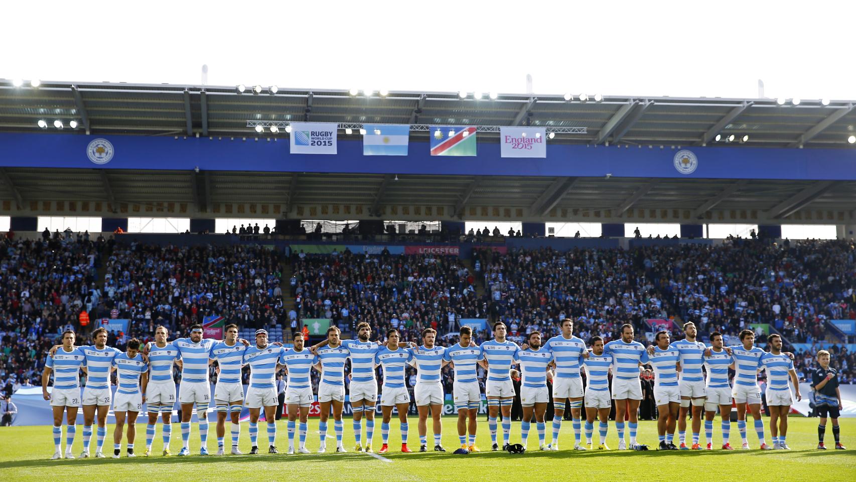 Argentina, minutos antes de jugar frente a Namibia.