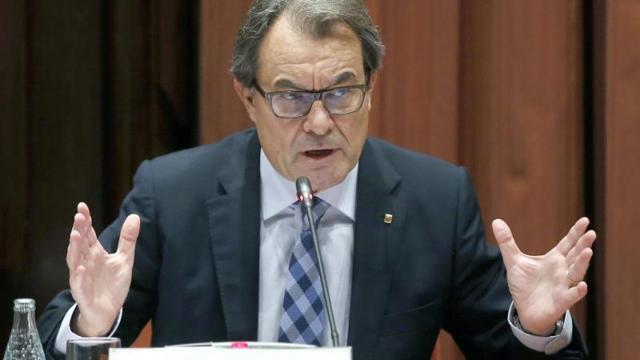 Artur Mas durante su comparecencia esta mañana en la Diputación Permanente del Parlament