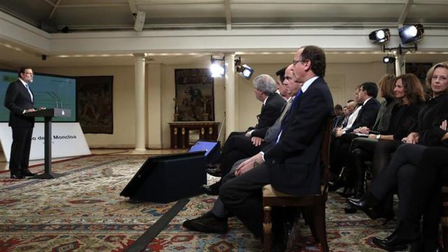 Mariano Rajoy, en momento de su rueda de prensa.