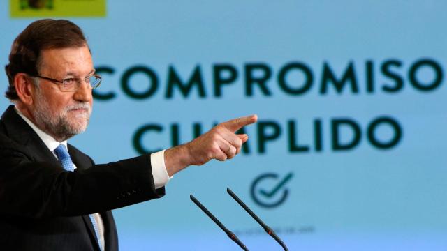 Rajoy, durante la rueda de prensa en Moncloa.