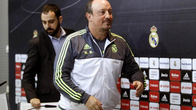 Rafa Benítez en rueda de prensa.