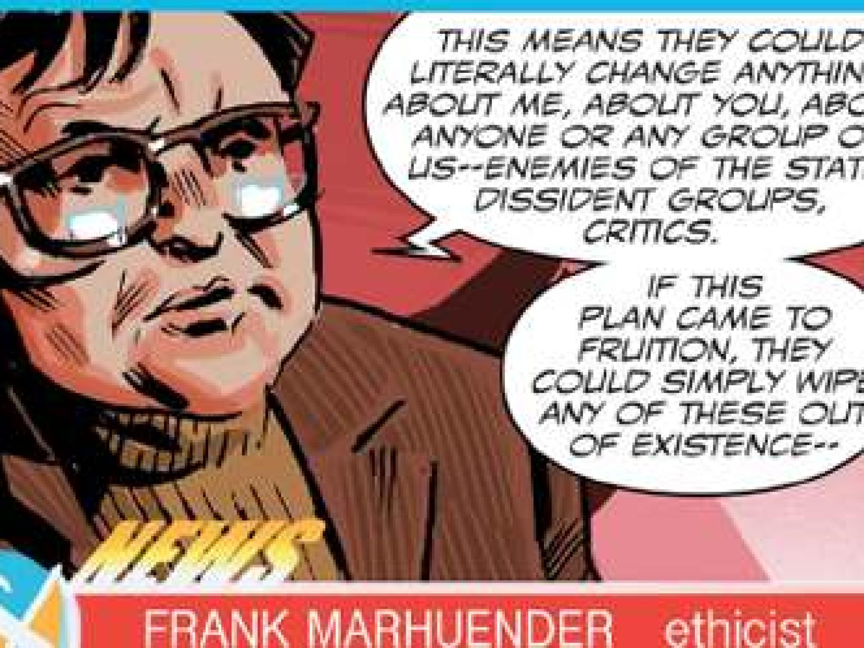 Viñeta del cómic en la que aparece Frank Marhuender, 'alter ego' de Marhuenda