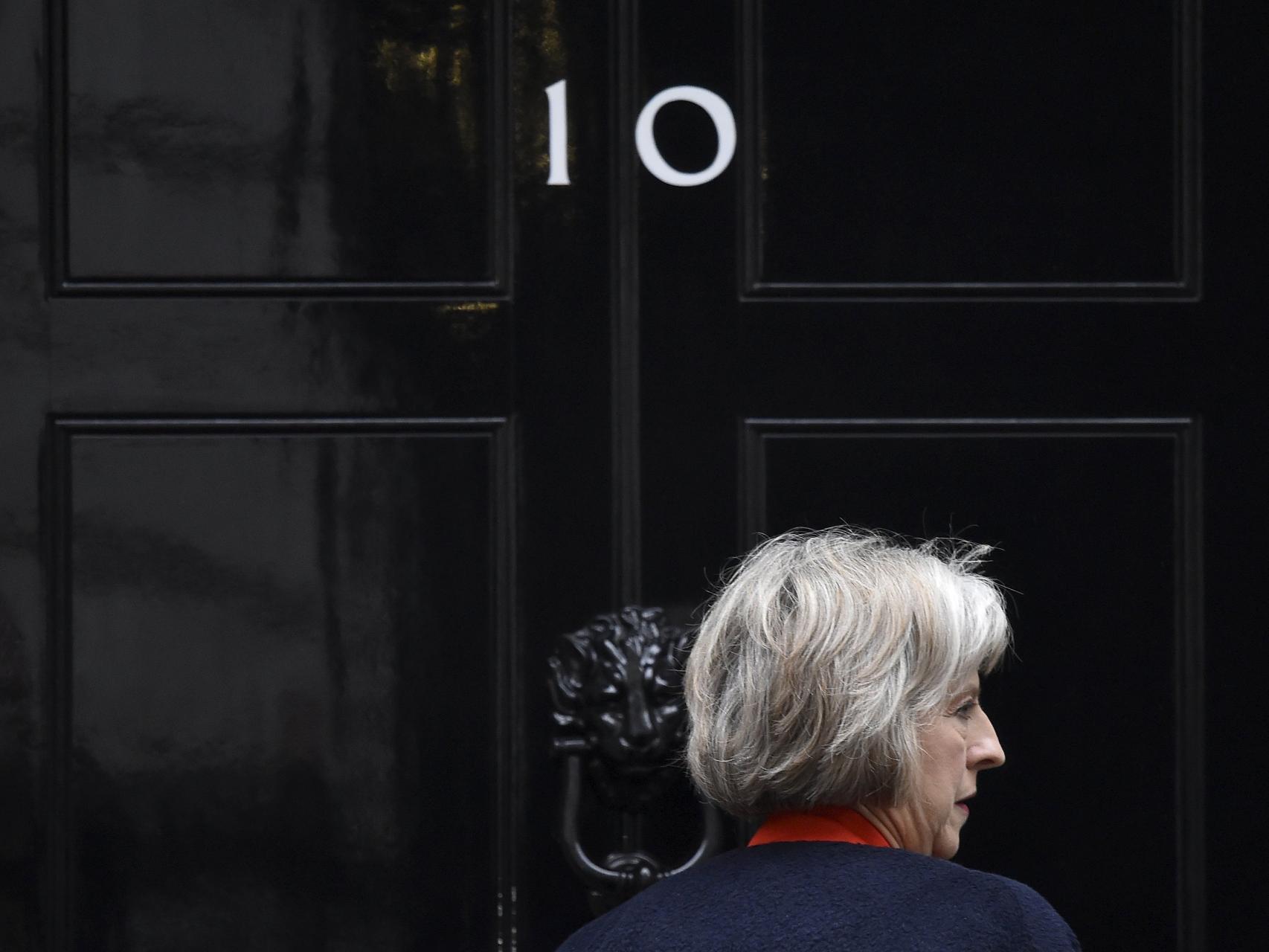 Theresa May en Downing Street