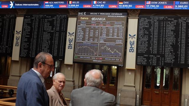 El parqué de negociación de la Bolsa de Madrid