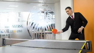 Pedro Sánchez, durante el ping pong de EL ESPAÑOL.