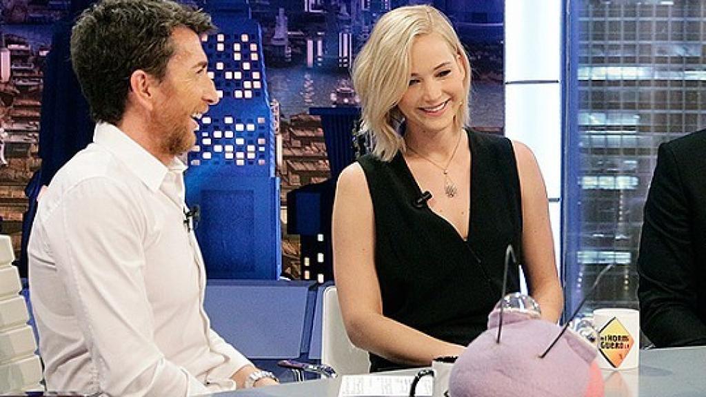 Jennifer Lawrence en 'El Hormiguero' junto a Pablo Motos
