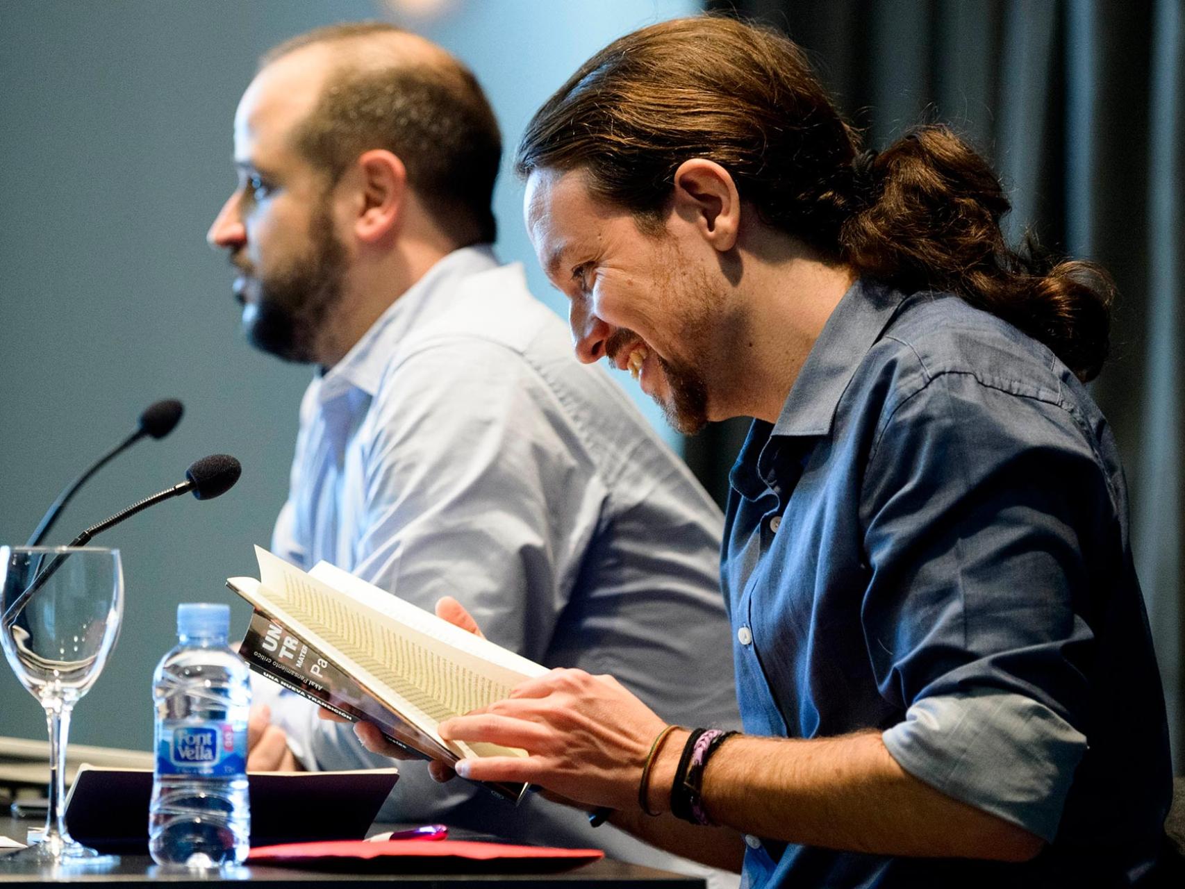 Pablo Iglesias durante la presentación de su libro este martes.