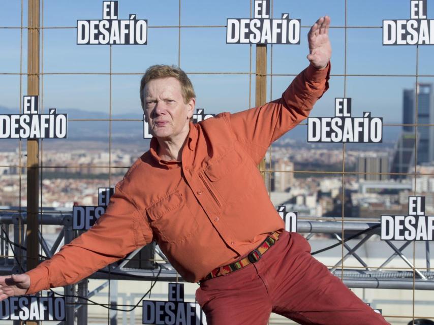Philippe Petit, antes de la rueda de prensa en Madrid.