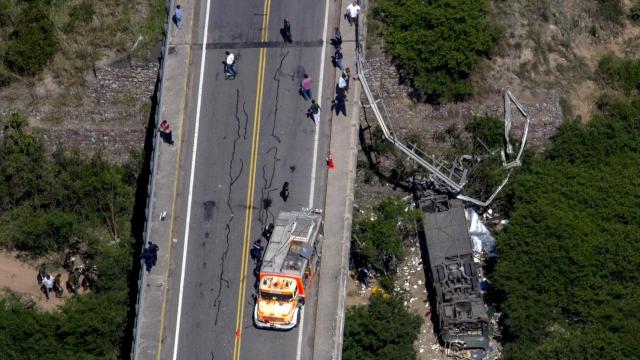 Una imagen aérea del lugar del accidente.