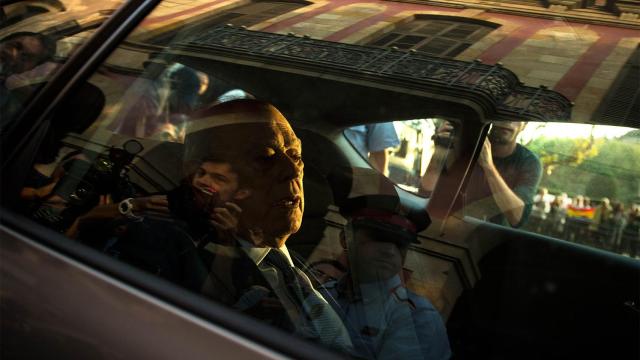 Pujol, tras declarar ante el Parlament, el 26 de septiembre de 2014.