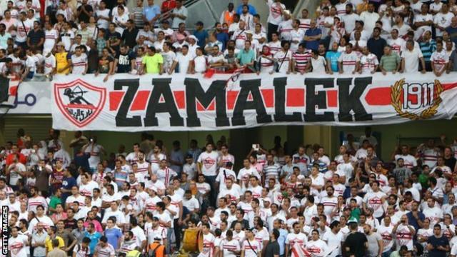 La grada del Zamalek SC durante un encuentro.