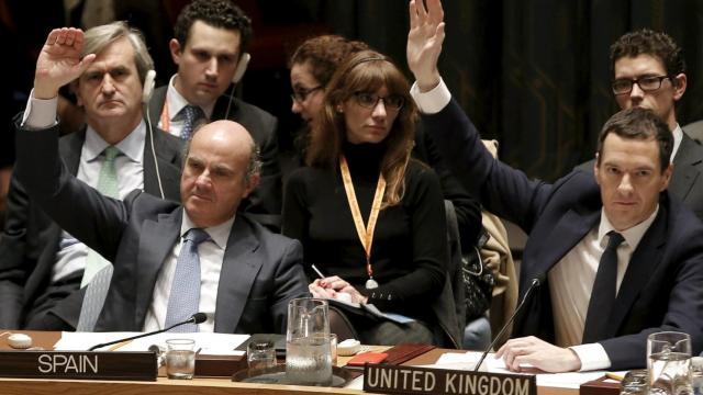 Luis de Guindos, en una reciente cumbre en la Onu