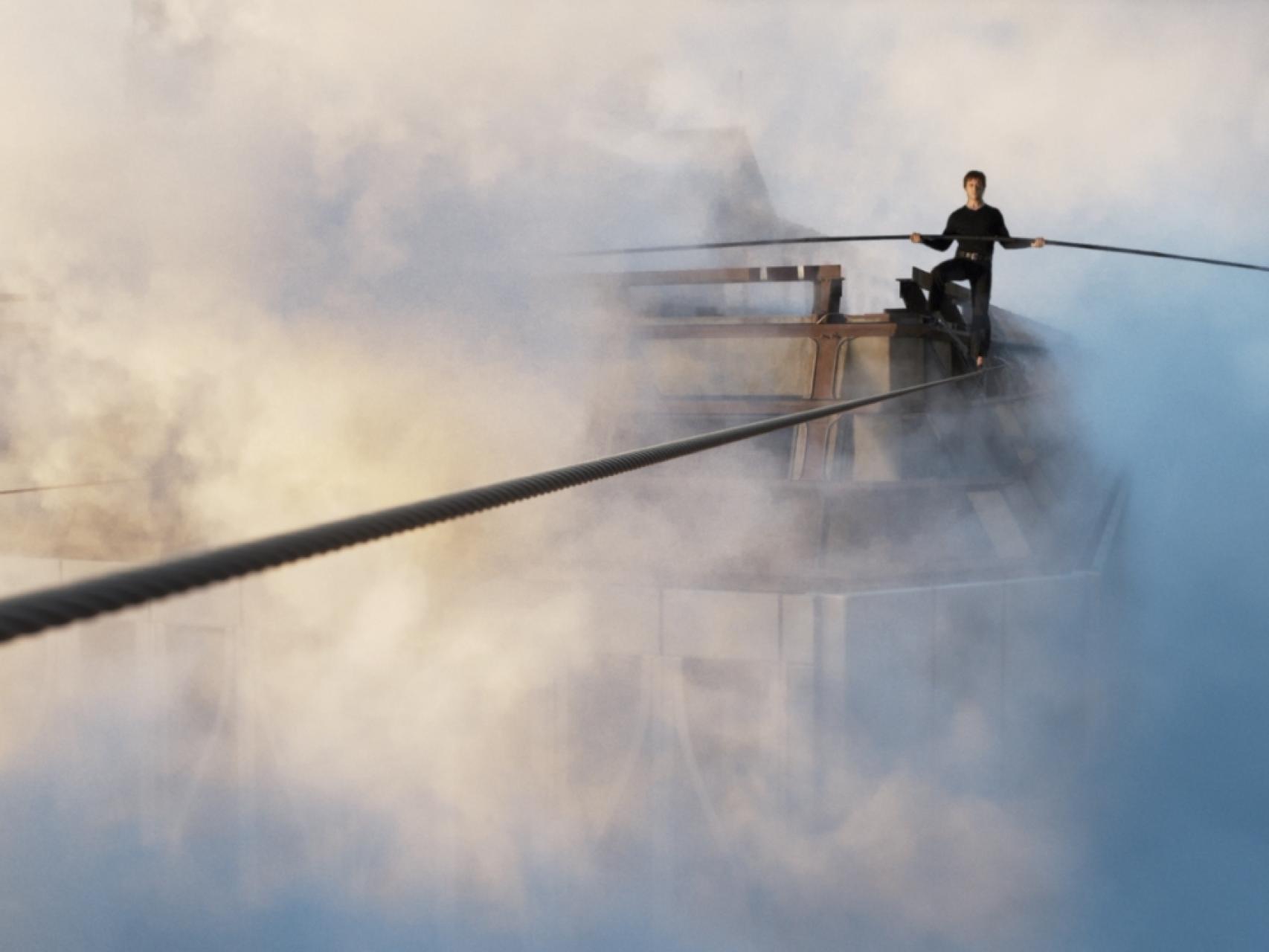 Joseph Gordon-Levitt, como Philippe Petit en el filme