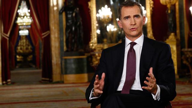 El rey Felipe VI durante el discurso de Navidad.