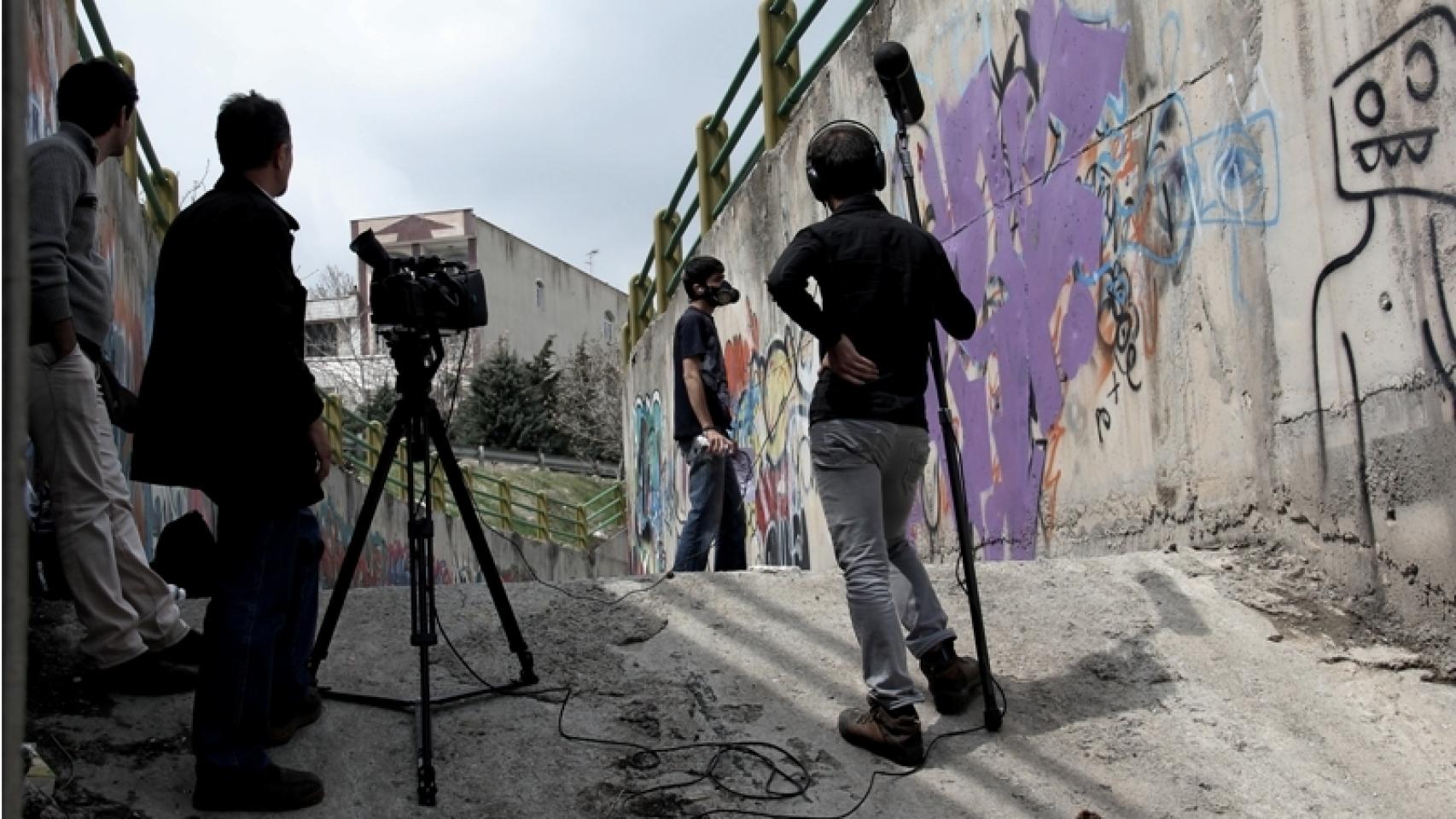 El equipo durante el rodaje del documental.