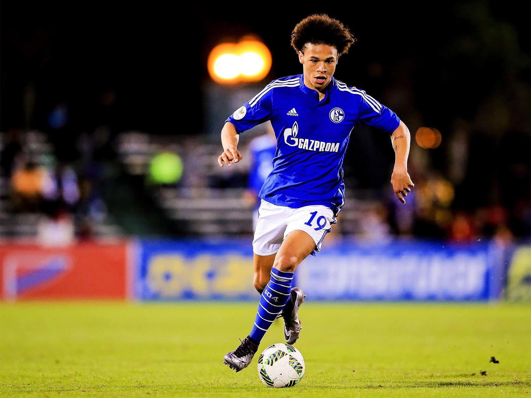 Leroy Sané, durante un partido con  el Schalke 04.