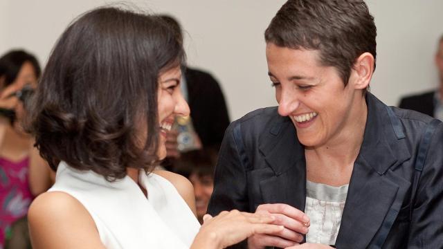 Karin y Anna, en el día de su matrimonio.