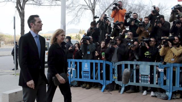 La infanta Cristina e Iñaki Urdangarín a su llegada al juicio en Palma.