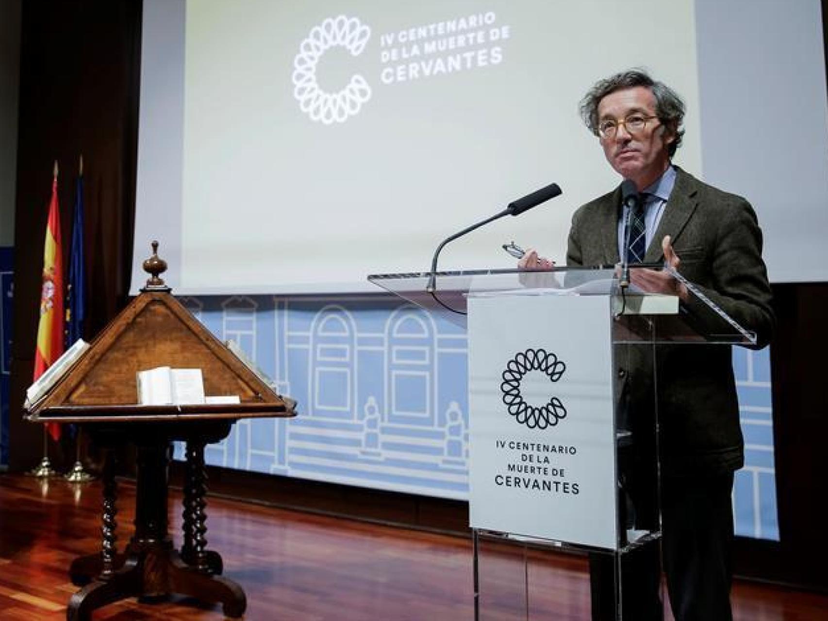 José María Lassalle durante el acto de presentación en la BNE.