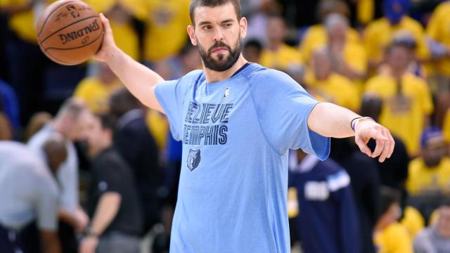 Marc Gasol antes de un partido de los  Memphis Grizzlies.