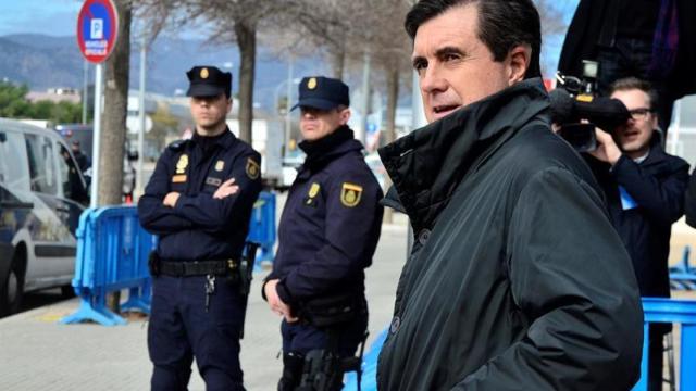 El expresidente balear Jaume Matas, a su salida de la Escuela Balear de la Administración Pública (