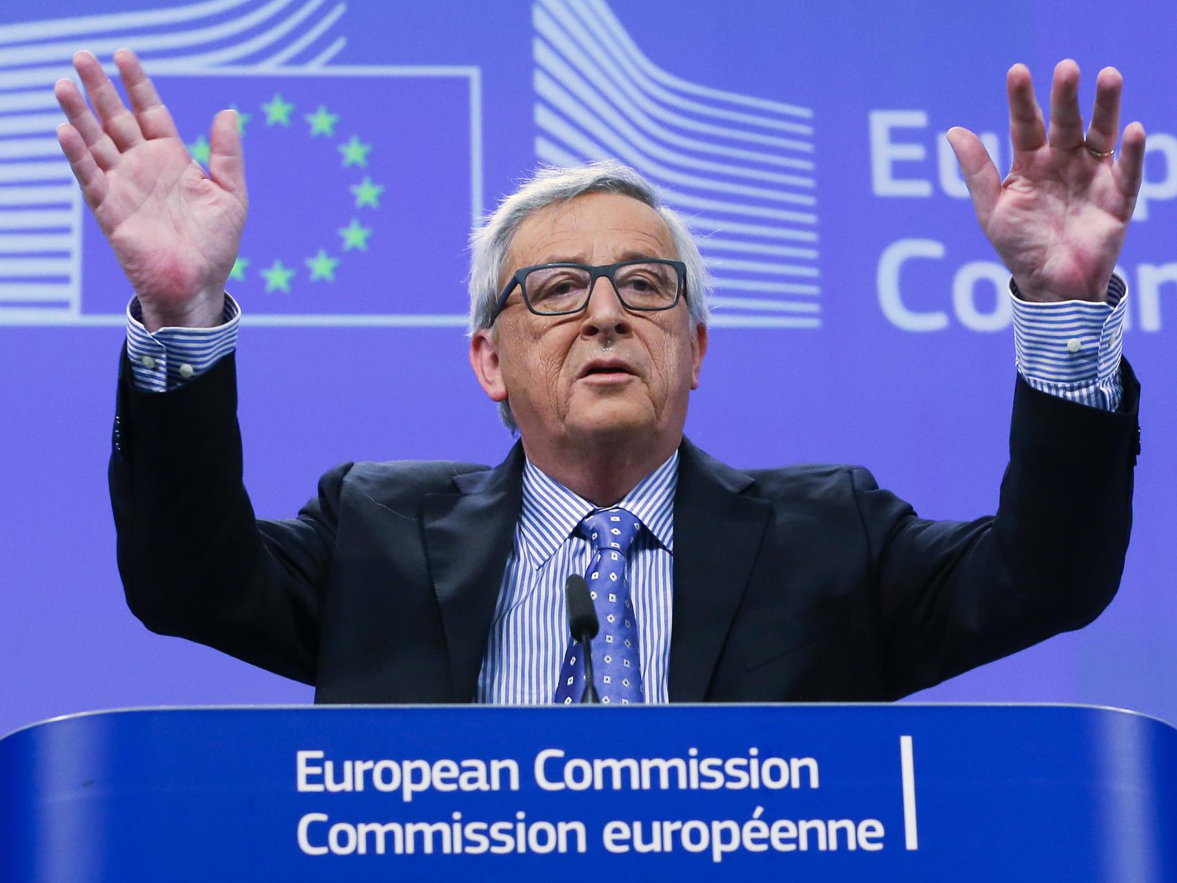 El presidente de la Comisión, Jean-Claude Juncker, en rueda de prensa