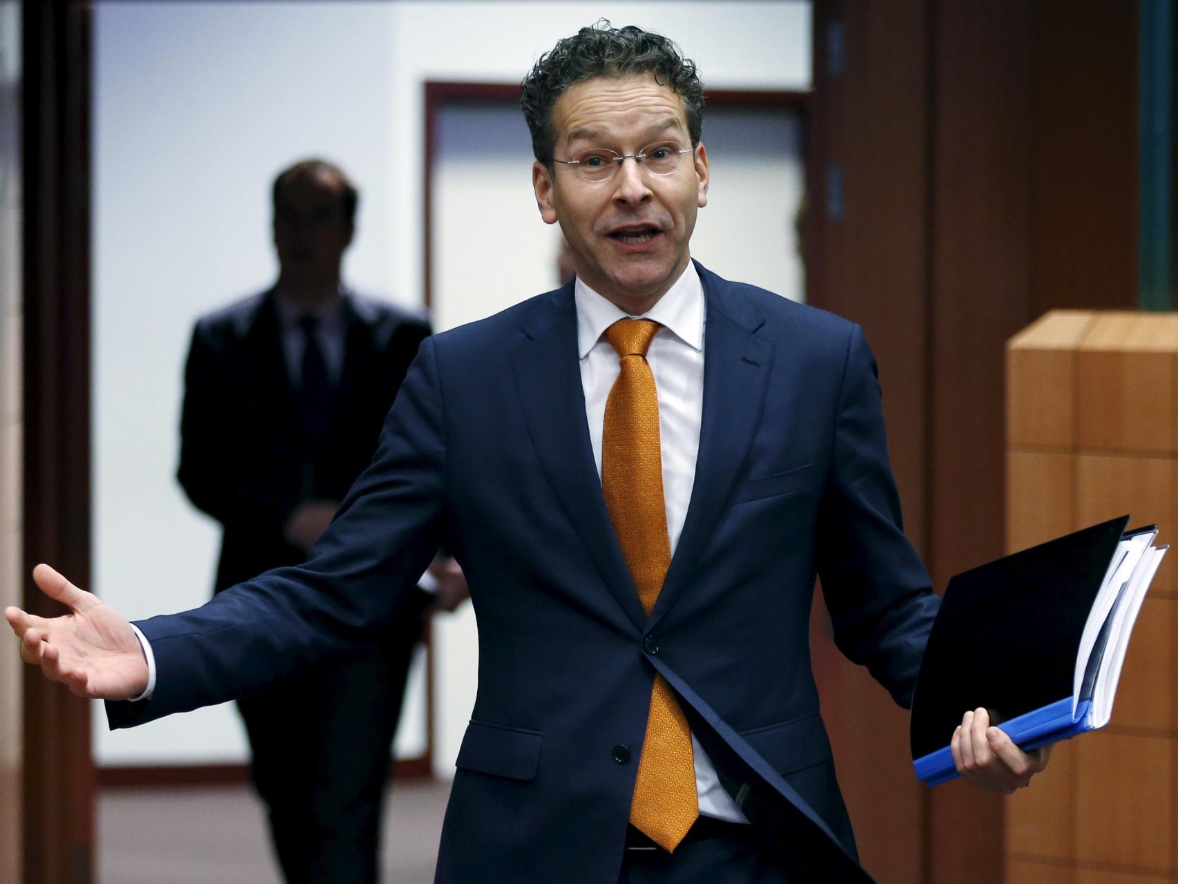 El presidente del Eurogrupo, Jeroen Dijsselbloem, a su llegada a la reunión de ministros de la eurozona