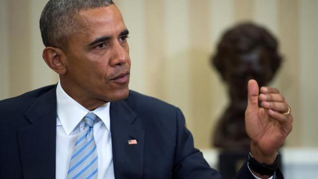 Barack Obama en la Comisión Nacional de Seguridad Cibernética en la Casa Blanca.