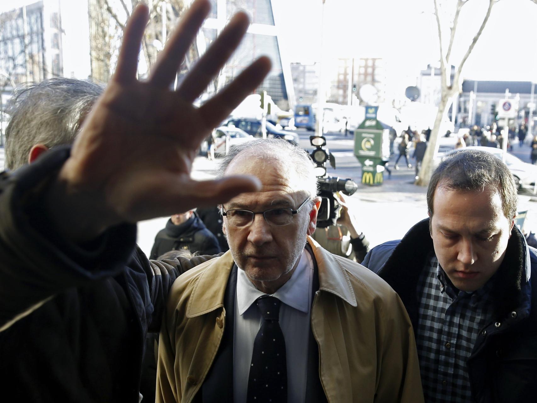 Rodrigo Rato a la salida de los juzgados.