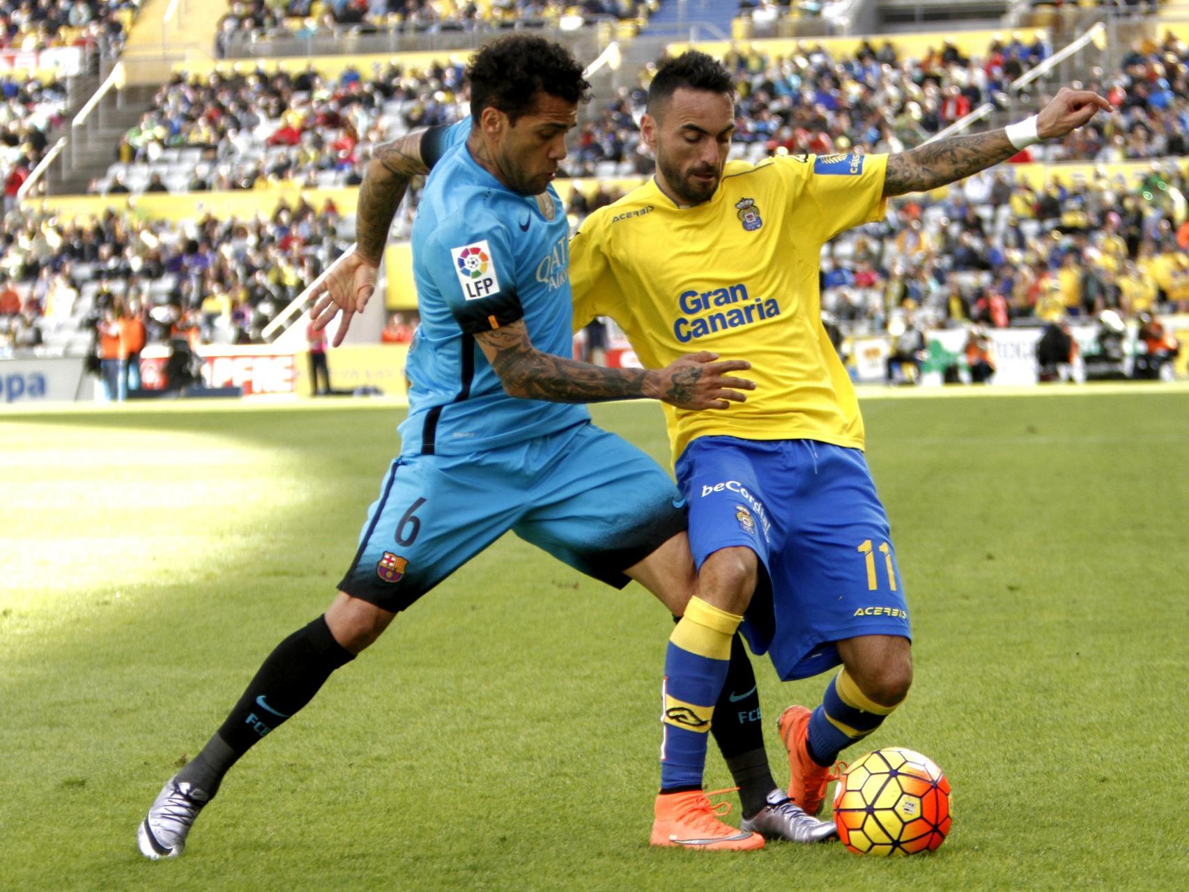 Dani Alves en el partido ante Las Palmas