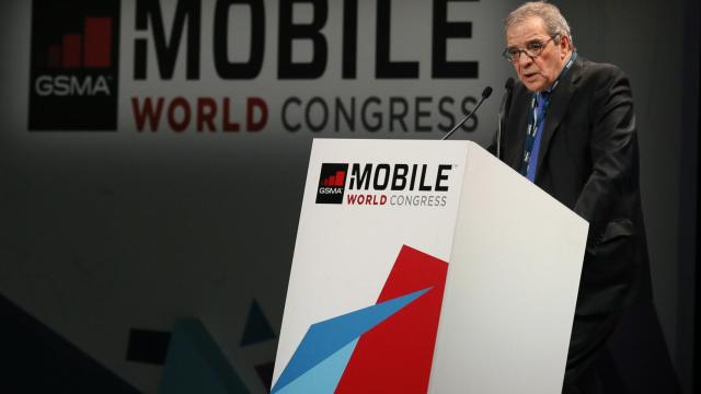 César Alierta, durante una presentación del MWC