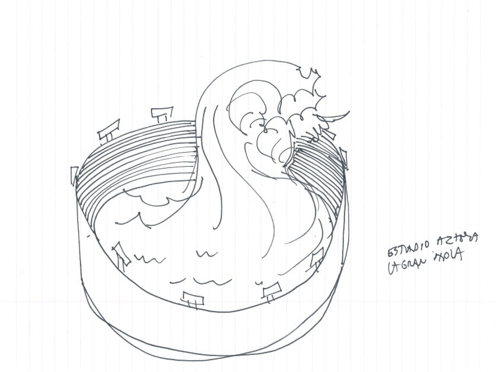 Estadio: la gran ola, uno de los dibujos de Wilfredo Prieto en ARCO 2016.