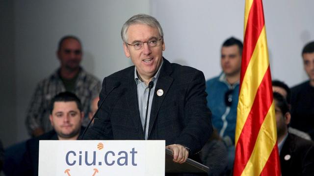 Josep Poblet, durante un mitin.