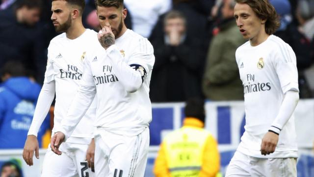Modric, Sergio Ramos y Borja Mayoral tras la derrota.