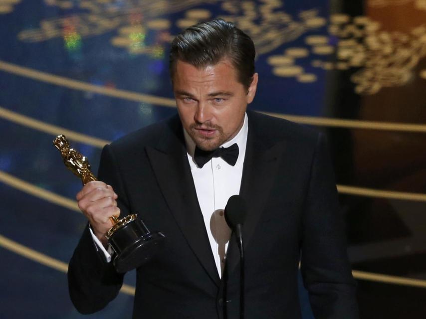 Leonardo DiCaprio , durante su discurso tras obtener el premio.
